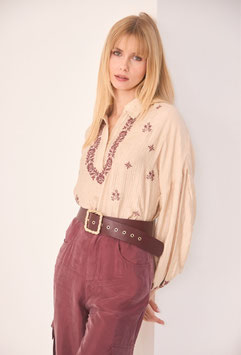 BLUSA VISCOSA CON BORDADO CONTRASTE   REF.  NI.ALMACH