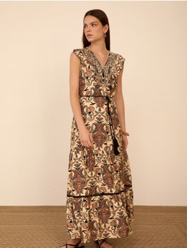 VESTIDO LARGO ESTAMPADO PAISLEY     REF. M125V05BLK