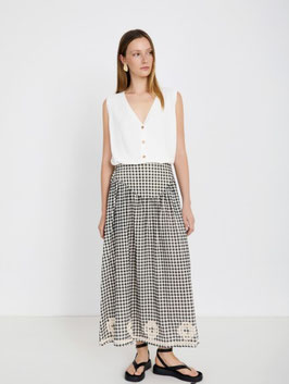 FALDA VICHY BORDADO     REF. S102F02BLK