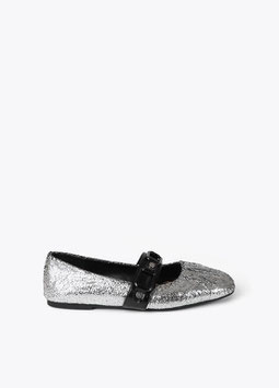 BAILARINA METALIZADA CON DETALLE FRUNCIDO PLATEADO     REF. LS2505015