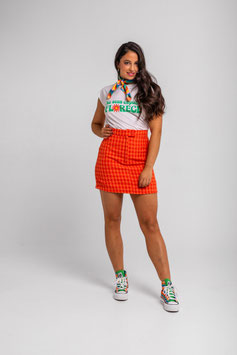 MINI FALDA SIXTY VERDE DE FLORES  "FLORECIENDO"       REF. SS261008