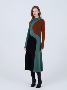 VESTIDO MIDI TRICOLOR     REF.  S02V27HUN