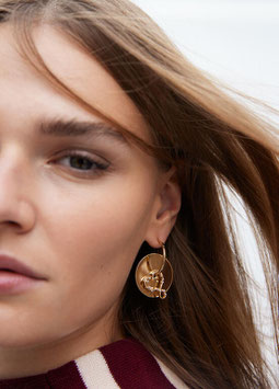 PENDIENTES ARO MOBIL CON CORAZON INFINITO DORADO       REF. LS2503066