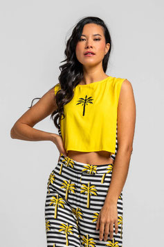 TOP AMARILLO CON PALMERA "LA FARAONA"      REF. SS262701