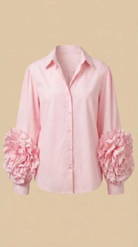 BLUSA ROSADA CON FLORES EN LA MANGA     REF. VMC3002R