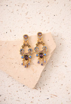 PENDIENTES CON TEXTURA Y PIEDRECITAS OCEAN     REF.  JS.ZEN
