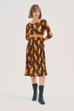 VESTIDO MIDI COSMOS MOSTAZA    REF. 102020