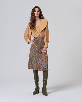 FALDA MIDI EVASE AZUL  REF. 555LASE626