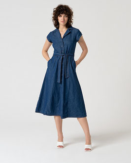 VESTIDO CAMISERO CON CINTURON AZUL   REF. 525RIXA721