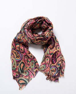 PAÑUELO RECTANGULAR ESTAMPADO ROSA   REF. 35PAWO227