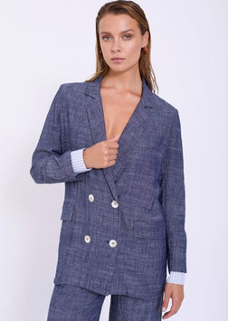 BLAZER TEJIDO LINO CON DETALLE PUÑO CAMISA      REF.  S05J48RYL