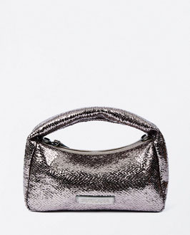BOLSO DE MANO METALIZADO CON ASA BANDOLERA PLATEADO   REF. 24GLOS411/90