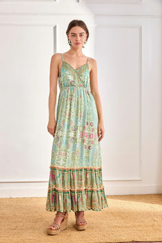 VESTIDO LARGO VISCOSA ESTAMPADO BOTANICO      REF.  GF.JOMI