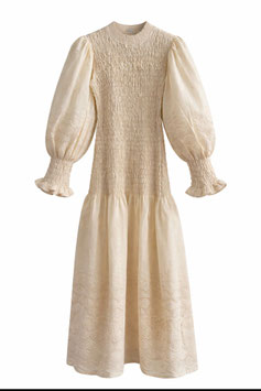 VESTIDO BEIGE PERFORADO    REF. VBP