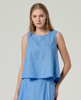 TOP SIN MANGAS ESCOTE REDONDO AZUL EMPOLVADO      REF. 516BAKU126/59