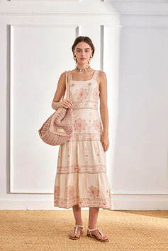 VESTIDO LARGO VISCOSA BORDADO      REF.  LX.SATIA