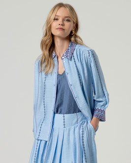 CAMISA MANGA ANCHA 3/4 AZUL CELESTE     REF. 516INLO123/50