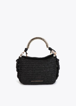 BANDOLERA COMBINADA EFECTO RAFIA ASA TROQUELADA LOGO NEGRO     REF.  LS2604054.00N