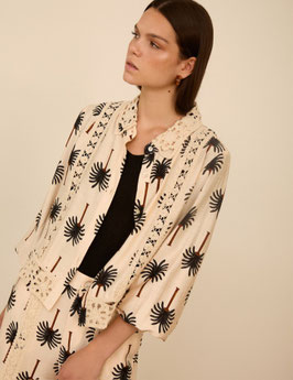 CAMISA CON ESTAMPADO PALMERAS      REF. M125B04BLK