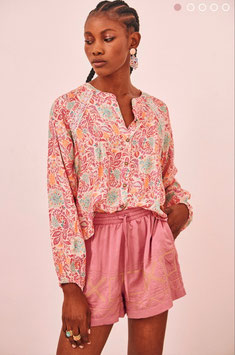BLUSA MANGA LARGA ESTAMPADA BORDADA   REF.  GF.MATCHA