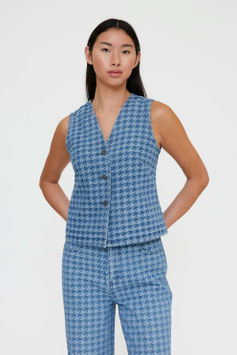 CHALECO CON TEJIDO JACQUARD DENIM AZUL     REF.  61W/11250