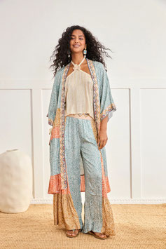 KIMONO VISCOSA ESTAMPADO MIX DE COLORES Y BORDADO      REF. GF.KITIS