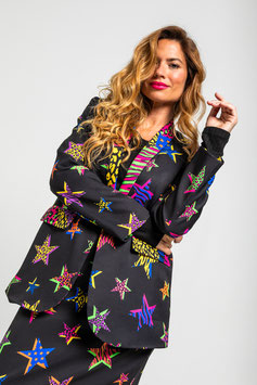 AMERICANA SMOKING DE ESTAMPADO DE ESTRELLAS CON ANIMAL PRINT  "SHINY GIRL"      REF. AW251410