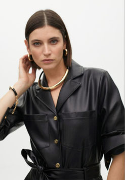 COLLAR CORTO TUBO EFECTO PIEL CON METAL TROQUELADO METAL     REF. LS2503056