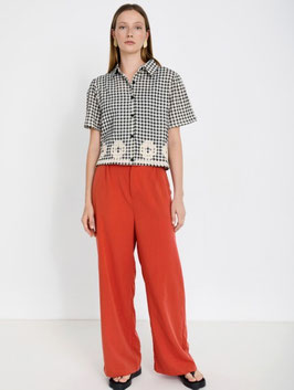 PANTALON FLUIDO PINZAS  ROJO    REF. S05P151GRD
