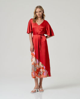 VESTIDO CON ESCOTE PICO ROJO      REF. 516HISA727/40