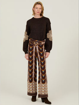 PANTALON LARGO DE PUNTO ESTAMPADO RETRO     REF. M90P04MGL