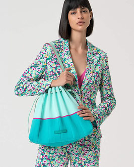 BOLSO PLISADO CON NECESER INTERIOR TURQUESA    REF. 25FINA421-53