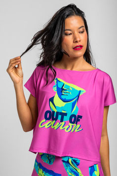 CAMISETA SIN MANGAS ROSA CON ESCULTURA  "OUT OFF CANON"      REF. SS261901