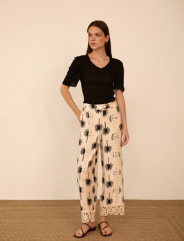 PANTALON CROPPED ESTAMPADO       REF. M05P149BLK