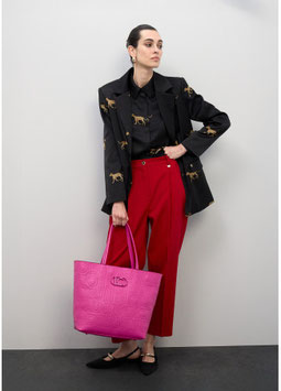 SHOPPER DESESTRUCTURADO PESPUNTES MONOGRAMA BUGANVILLA       REF.  LS2604030.021