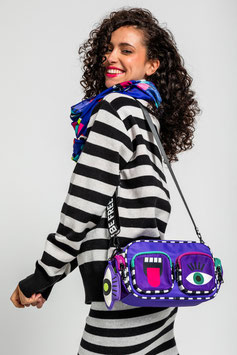 BOLSO BANDOLERA NAILO DE OJOS , CORAZONES Y BOCAS  "LOVE YOURSELF"      REF. AW251310