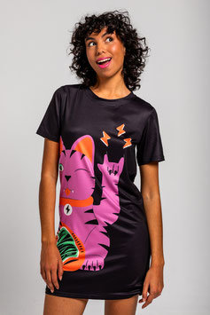 VESTIDO CAMISETA  "GOOD LUCK"   REF.  SS25GATOS09