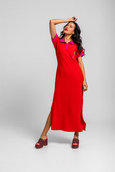 VESTIDO POLO ROJO CON CHILI "PICANTE"      REF. SS260813