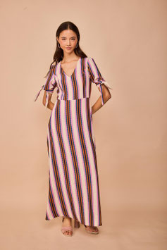 VESTIDO LARGO TORIMBIA RAYAS      REF.  102910