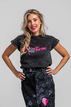CAMISETA SIN MANGAS CORTE CANALLA NEGRA CON PANTERAS "NOCTURNA"     REF. SS260202
