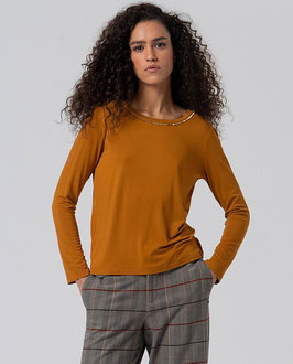 CAMISA CUELLO REDONDO OCRE     REF. 555LISI014