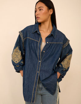 SOBRECAMISA DENIM BORDADA       REF. M140B07PEN