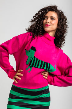 SWETER CROP POSICIONAL PERRO "MAS RARA QUE UN PERRO VERDE"   REF. AW251901
