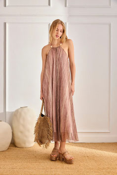 VESTIDO LARGO CON PIEDRAS EN TIRANTES      REF.  FF.ORION