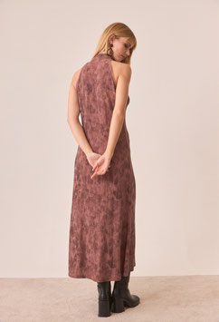 VESTIDO LARGO CUELLO HALTER SIN MANGAS EFECTO TIE DYE LUREX BLUSH     REF.  HJ.GRANE