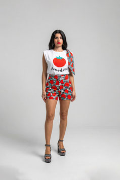 CAMISETA LAZADA BLANCA CON TEXTO POMODORI  "POMODORI"      REF. SS262902