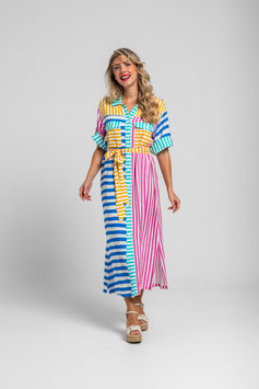 CAMISERO SAFARI MIDI DE RAYAS COMBINADAS "DOLCE VITA"    REF. SS261505