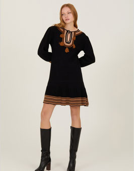 VESTIDO CORTO EN PUNTO DE VISCOSA        REF. M90V04BLK