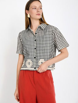 CAMISA VICHY BORDADO   REF. S102B02BLK