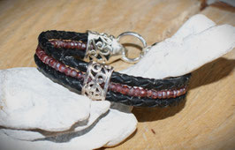 Armband mit Leder und Granat